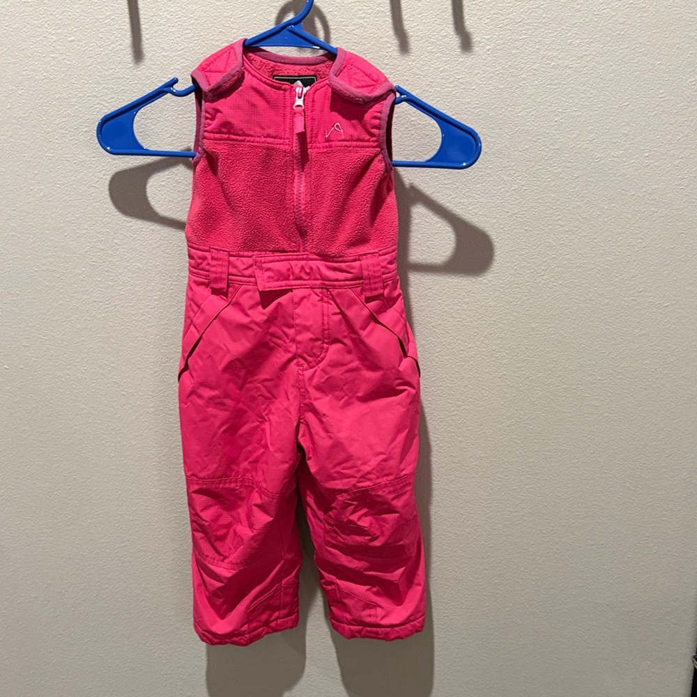 Pink Kids Snow Bib Overalls